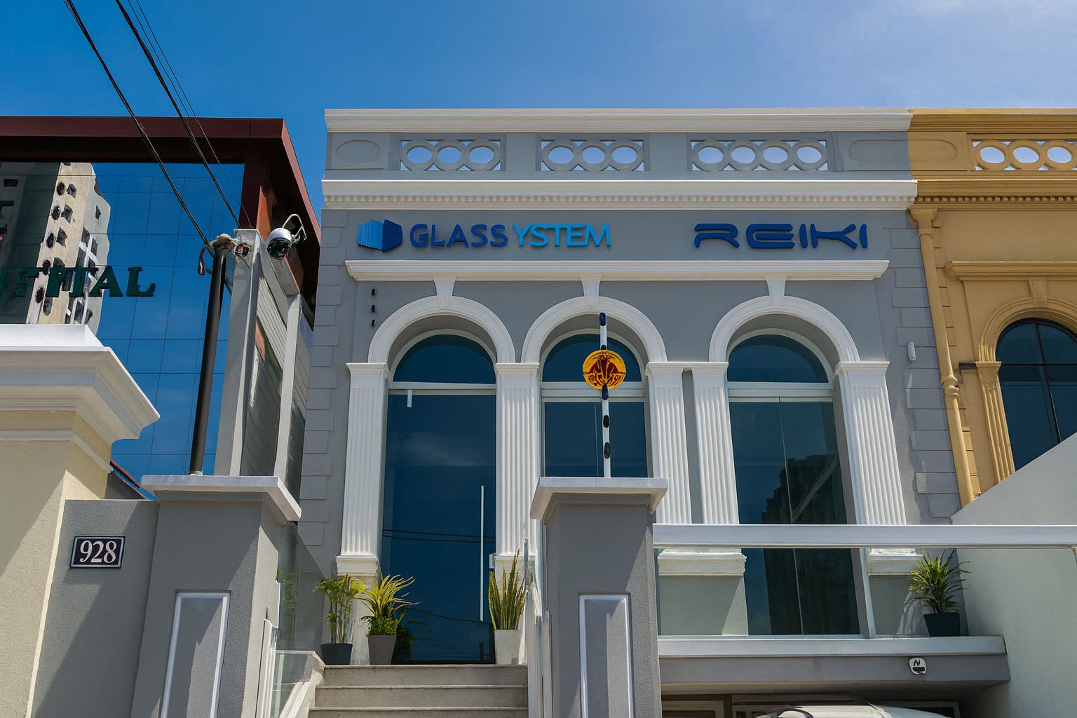 Fachada do showroom Glass System Reiki